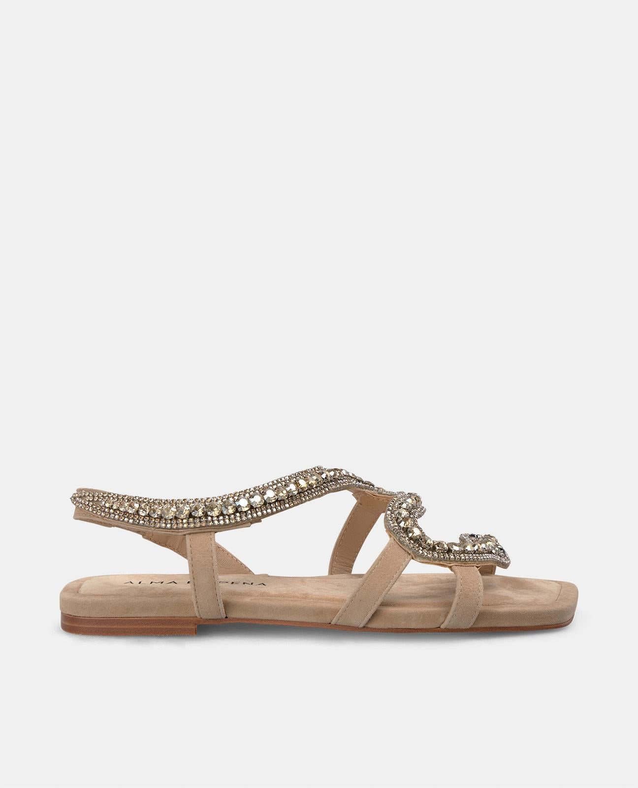 alma-en-pena-snake-flachsandale-arena-mit-strass-1-cm image 1