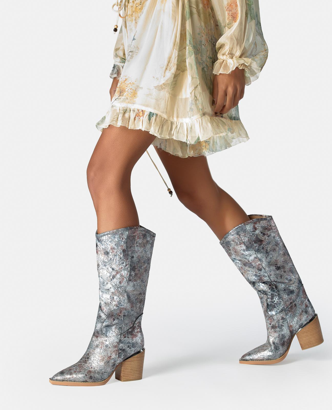 alma-en-pena-country-boot-cowboy-stiefel-silber-metallic-7-5-cm-absatz-38-cm-sch image 5