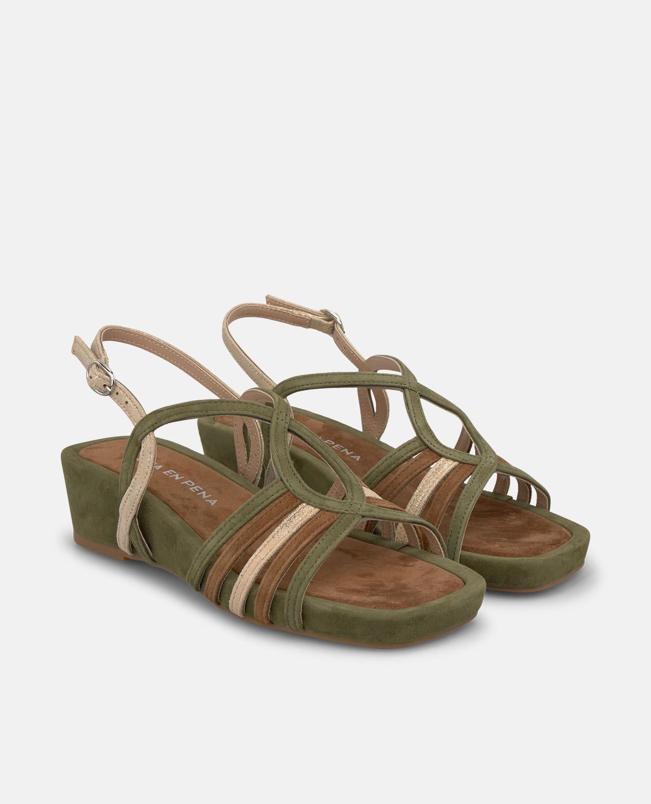 alma-en-pena-keilsandalen-multicolor-kaki-4-5-cm-plateau-eckig image 2