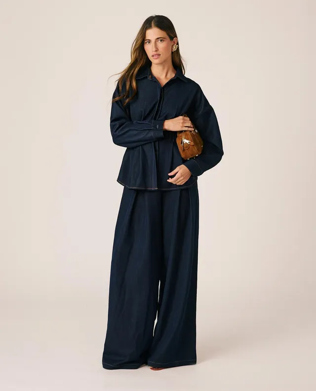 alma-en-pena-wide-leg-denim-pants-jeanshose-blau-high-rise image 1