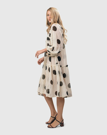 alembika-moon-dot-crinkle-swing-dress-cream-damen-chiffonkleid image 7