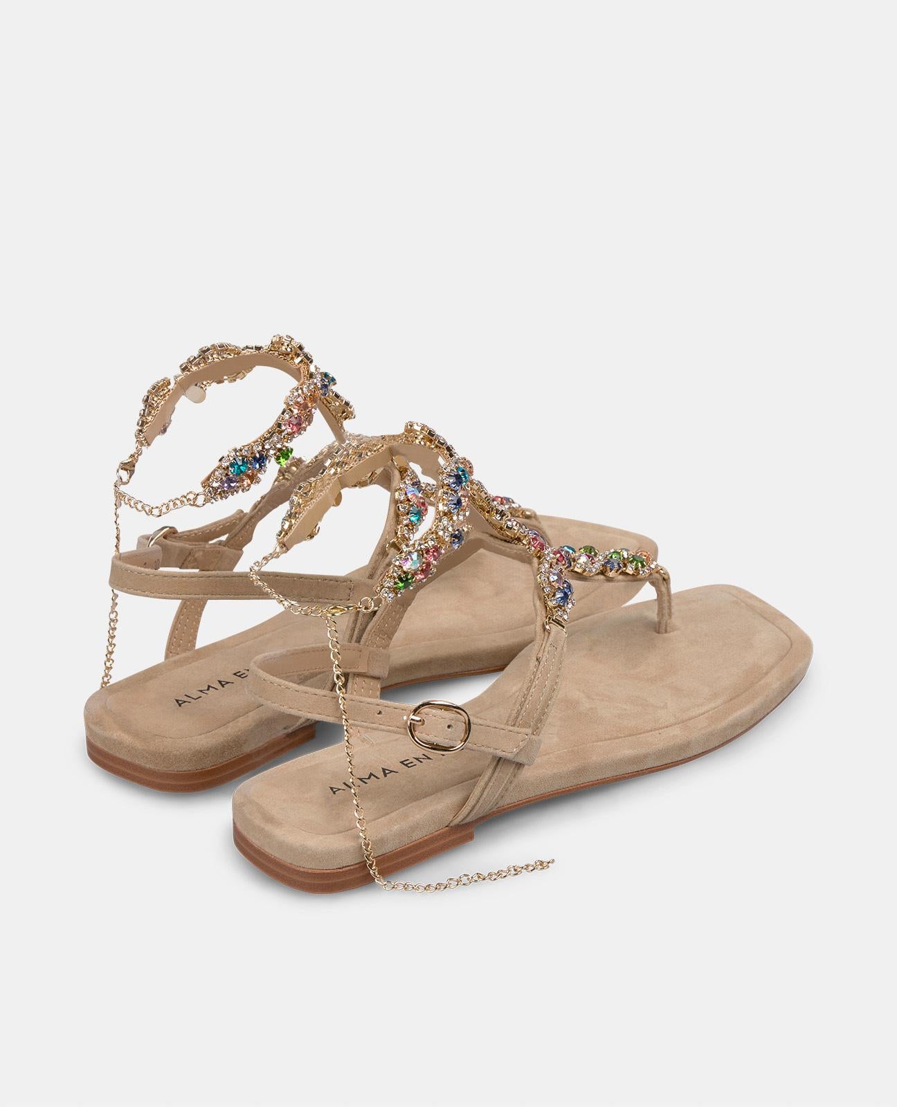 alma-en-pena-alfa-54142-flache-strass-sandalen-eckig-arena image 3