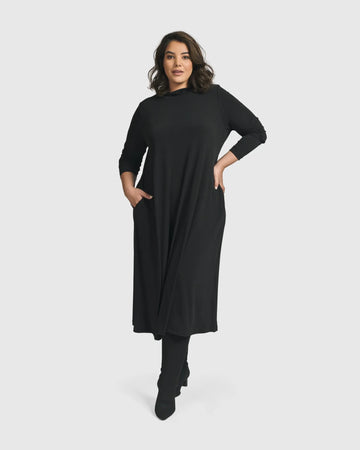 alembika-essential-a-line-dress-black-midi-a-linien-kleid-schwarz image 2