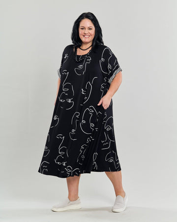 alembika-ayla-trapeze-midi-kleid-faces image 2