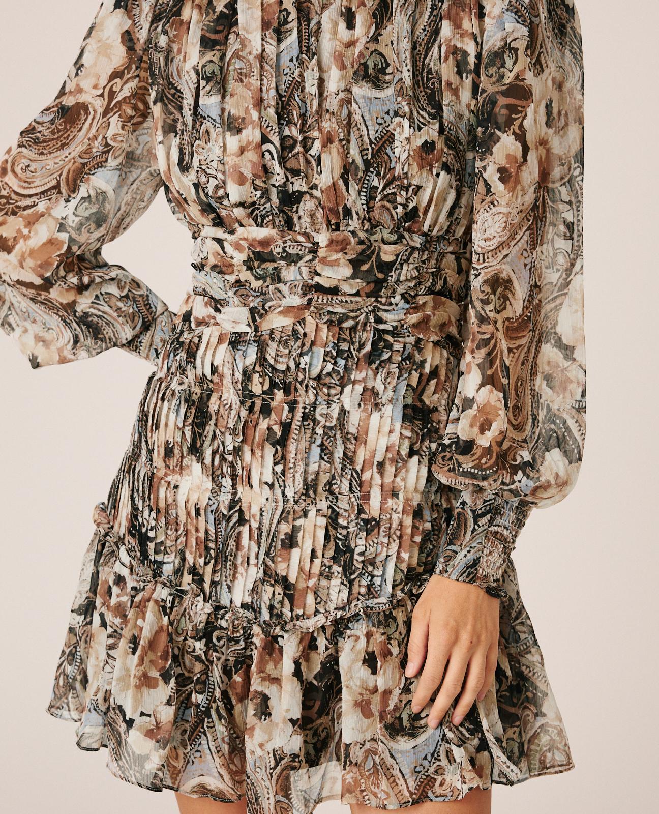 alma-en-pena-floral-print-chiffon-minikleid-blau image 6
