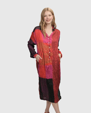 alembika-sunset-strip-shirtkleid-magenta-crinkle-satin image 3