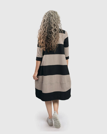 alembika-urban-ayla-stripe-cocoon-midikleid-ash-black image 5