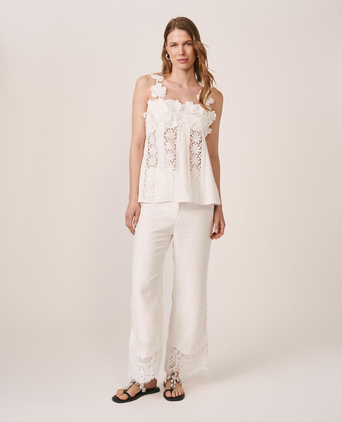alma-en-pena-leinenhose-mit-stickerei-wei-e-high-waist-hose-lang image 1