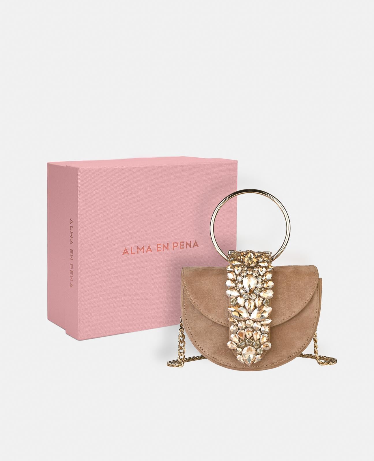 alma-en-pena-half-moon-bag-camel-leder-ketten-shopper image 5
