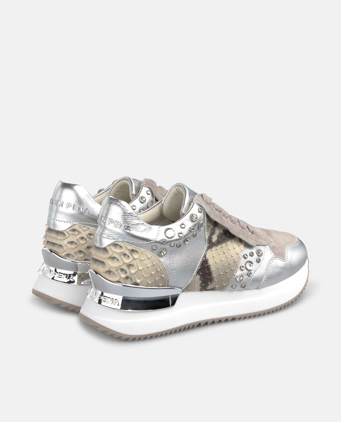 alma-en-pena-metallic-leather-sneaker-sneaker-braun-strass-4-cm image 3