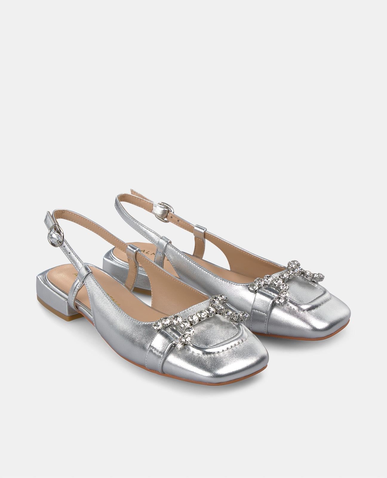 alma-en-pena-ballerina-flach-2-cm-mit-strass-in-silber image 2