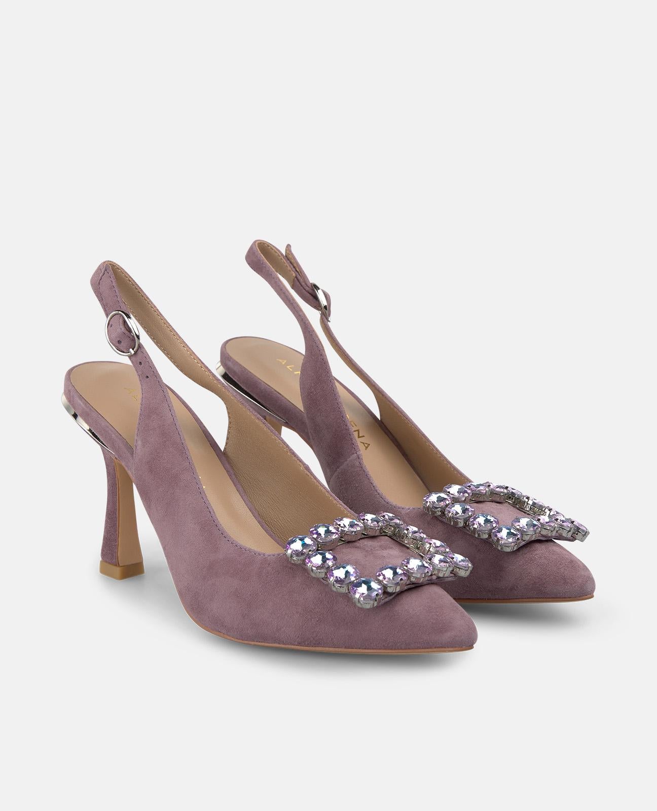 alma-en-pena-flat-heeled-shoe-pumps-lavanda-mit-strass-schnalle-9-cm image 2