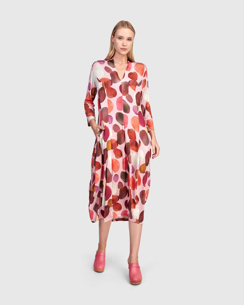 alembika-margarita-cocoon-kleid-magenta-dots image 1