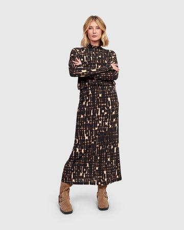 alembika-glyph-pencil-skirt-damen-maxirock-matrix-jersey image 2