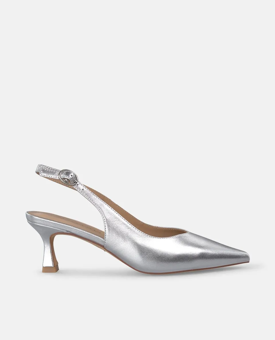 alma-en-pena-kitten-heel-slingback-silber-6-cm-spitzer-pumps-mit-schnalle image 1