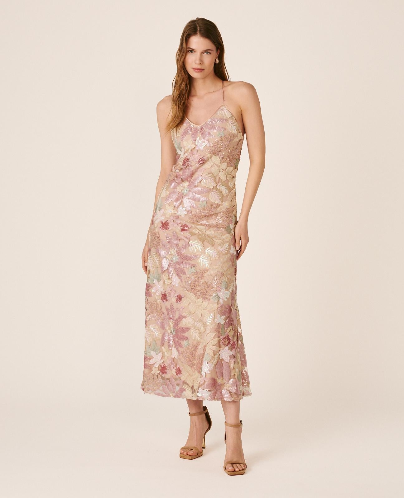 alma-en-pena-alfa-63336-pailletten-midikleid-floral-rosa image 2