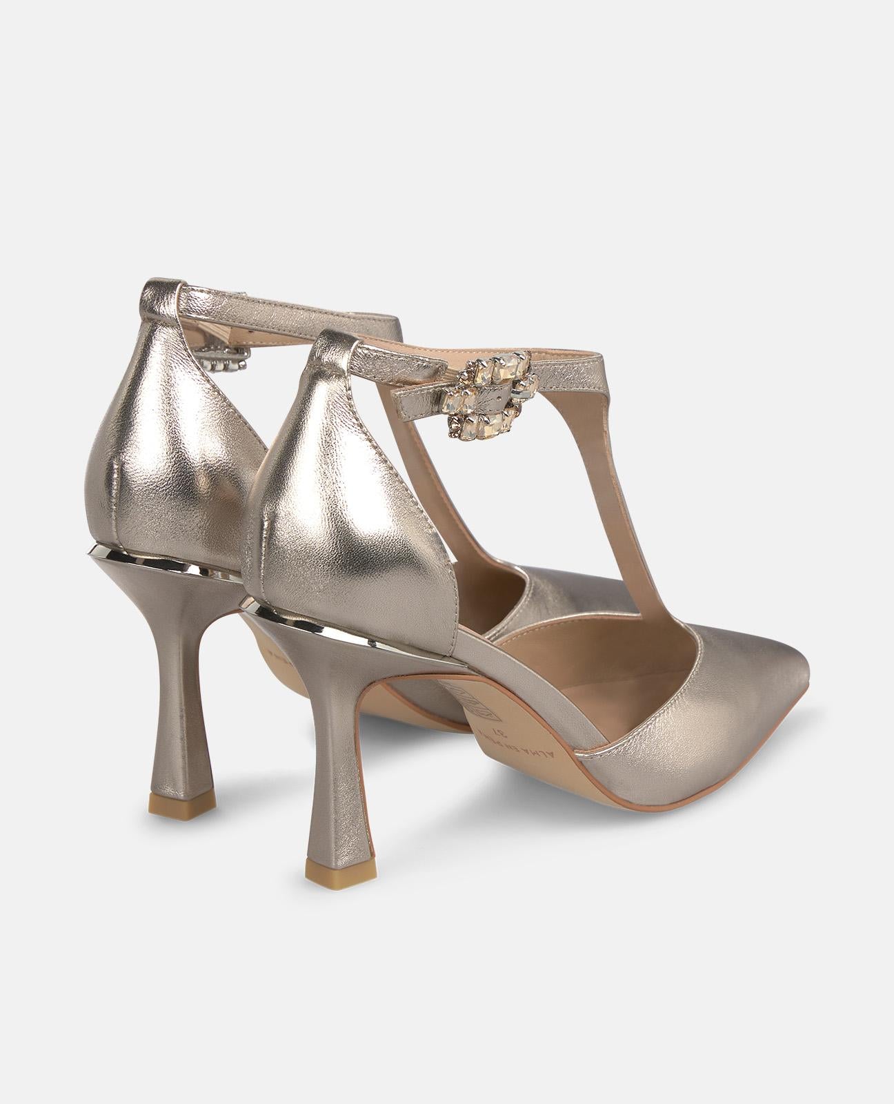 alma-en-pena-pumps-mit-strass-schnalle-damen-high-heels-bronze-metallic-9-cm image 3