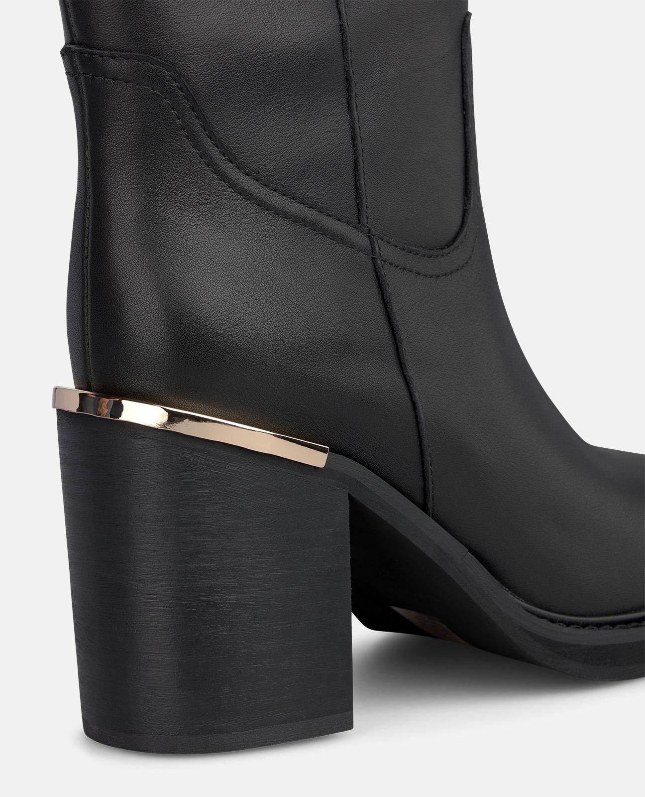 alma-en-pena-high-top-lederstiefel-schwarz-mit-8-5-cm-blockabsatz image 4