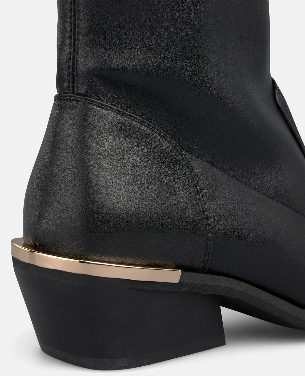 alma-en-pena-damen-stiefeletten-schwarz-leder-optik-blockabsatz-4-5-cm image 4