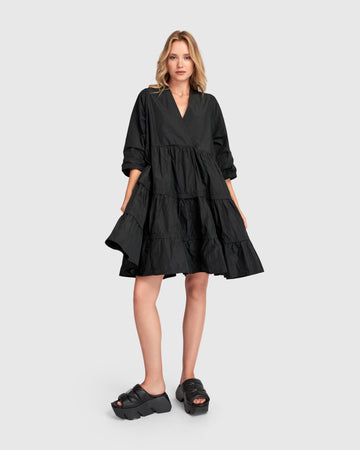 alembika-urban-tiered-minikleid-schwarz-taffeta image 7