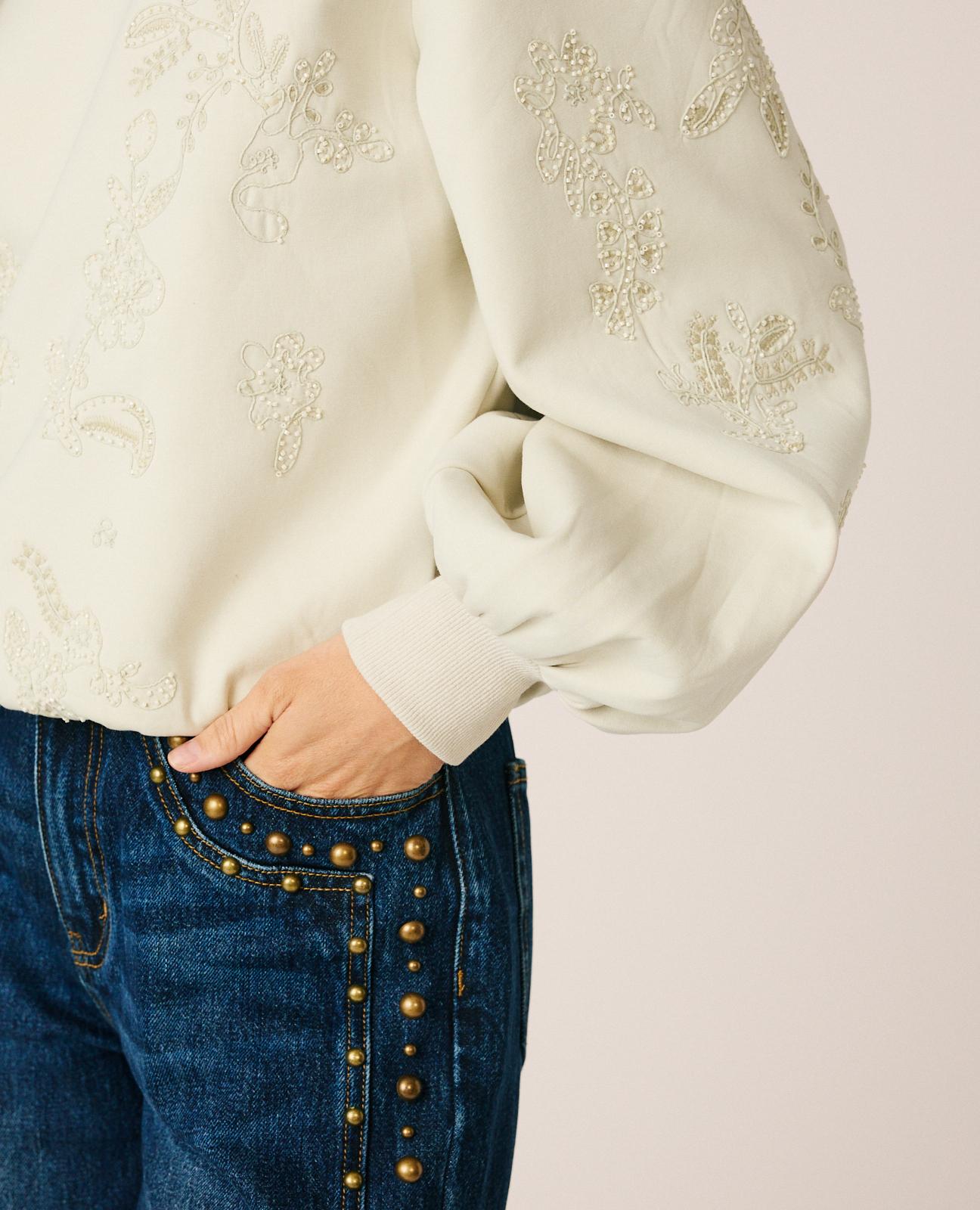 alma-en-pena-sweatshirt-blumenstickerei-wei image 7