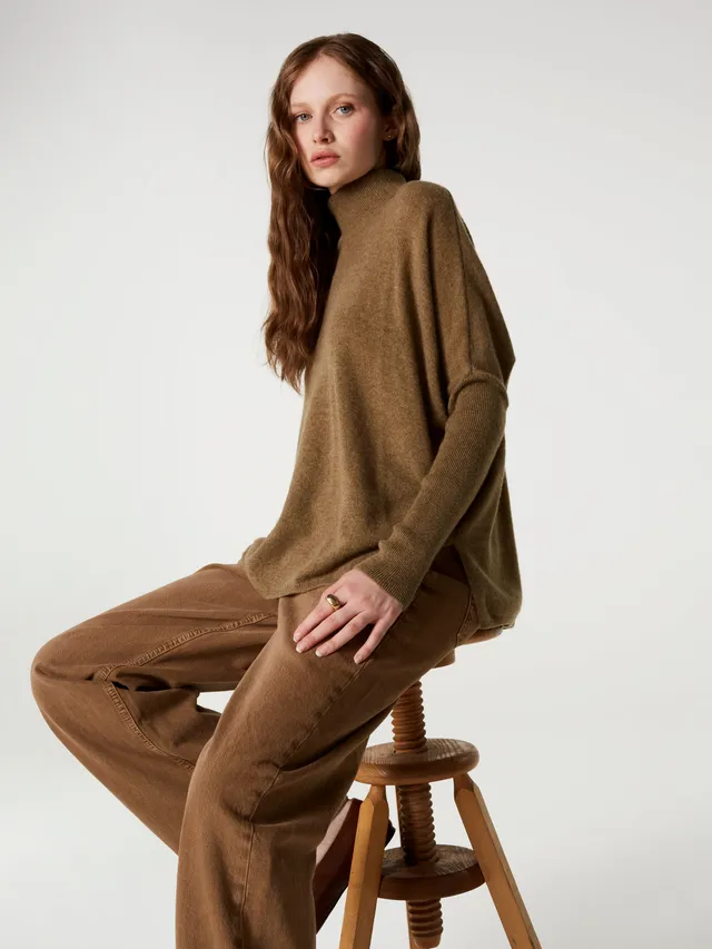 absolut-clara-damen-kaschmir-poncho-pullover-bronze image 1
