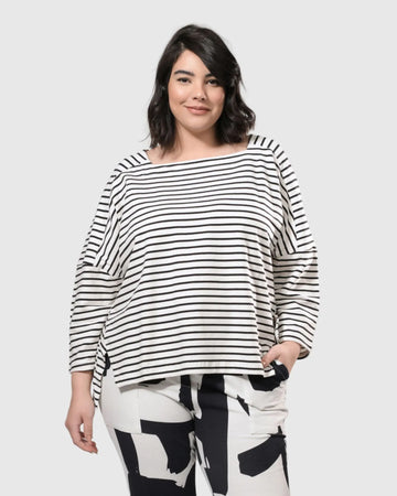 alembika-urban-jagger-stripe-top-schwarz-stretch-baumwoll-shirt image 3