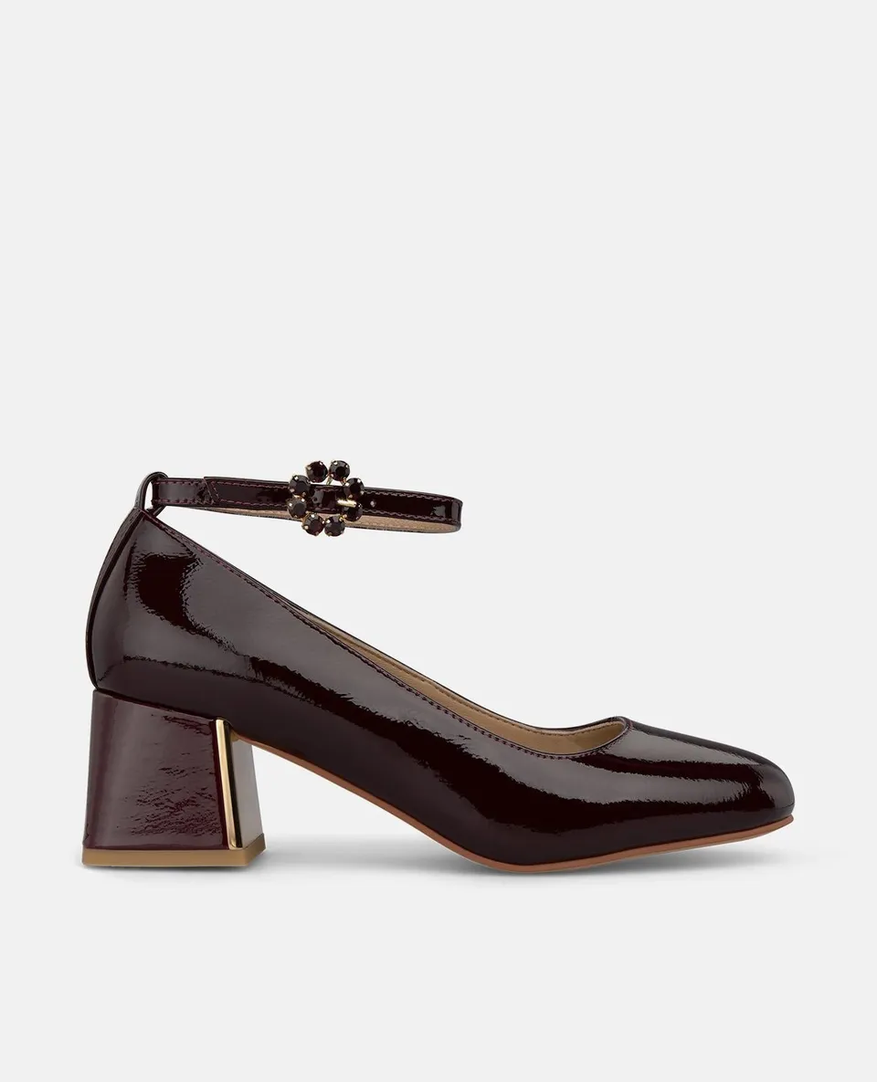 alma-en-pena-lack-pumps-bordeaux-5-5-cm-blockabsatz image 1
