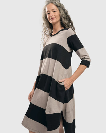 alembika-urban-ayla-stripe-cocoon-midikleid-ash-black image 4