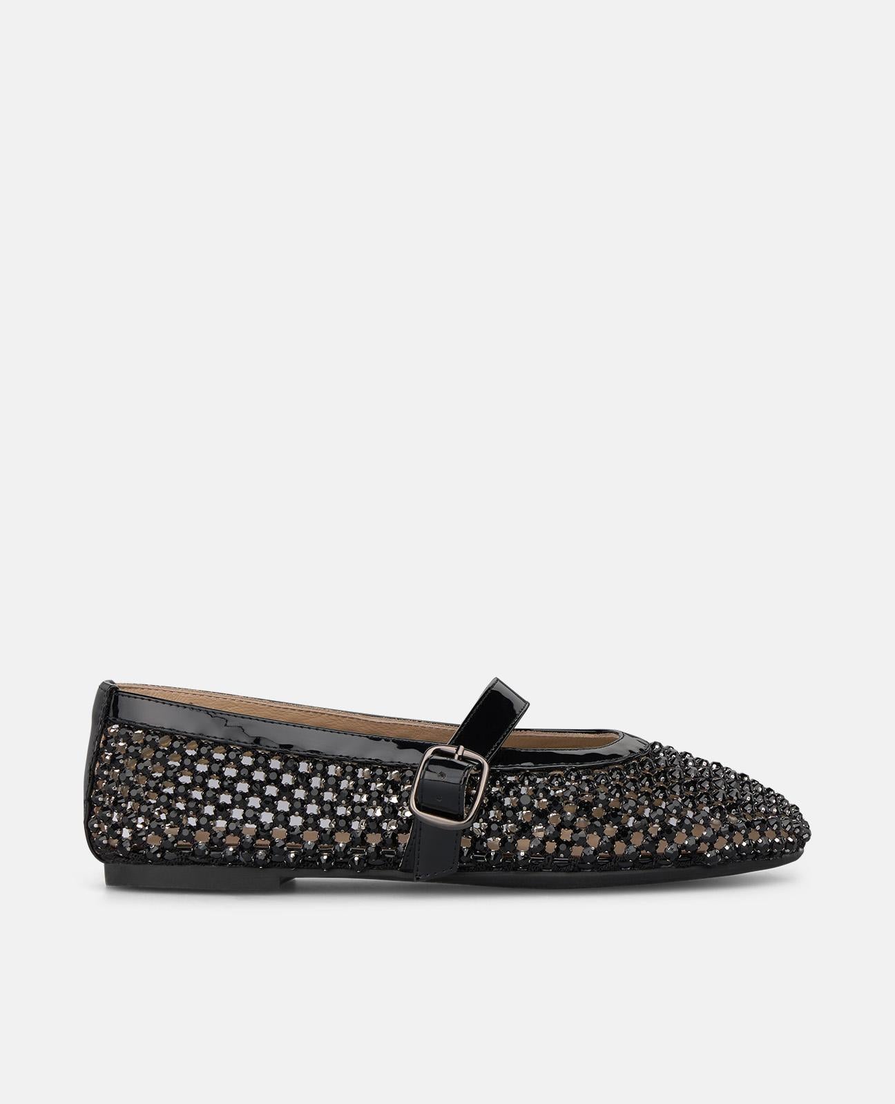 alma-en-pena-metallic-ballerinas-schwarz-mit-schnalle image 2