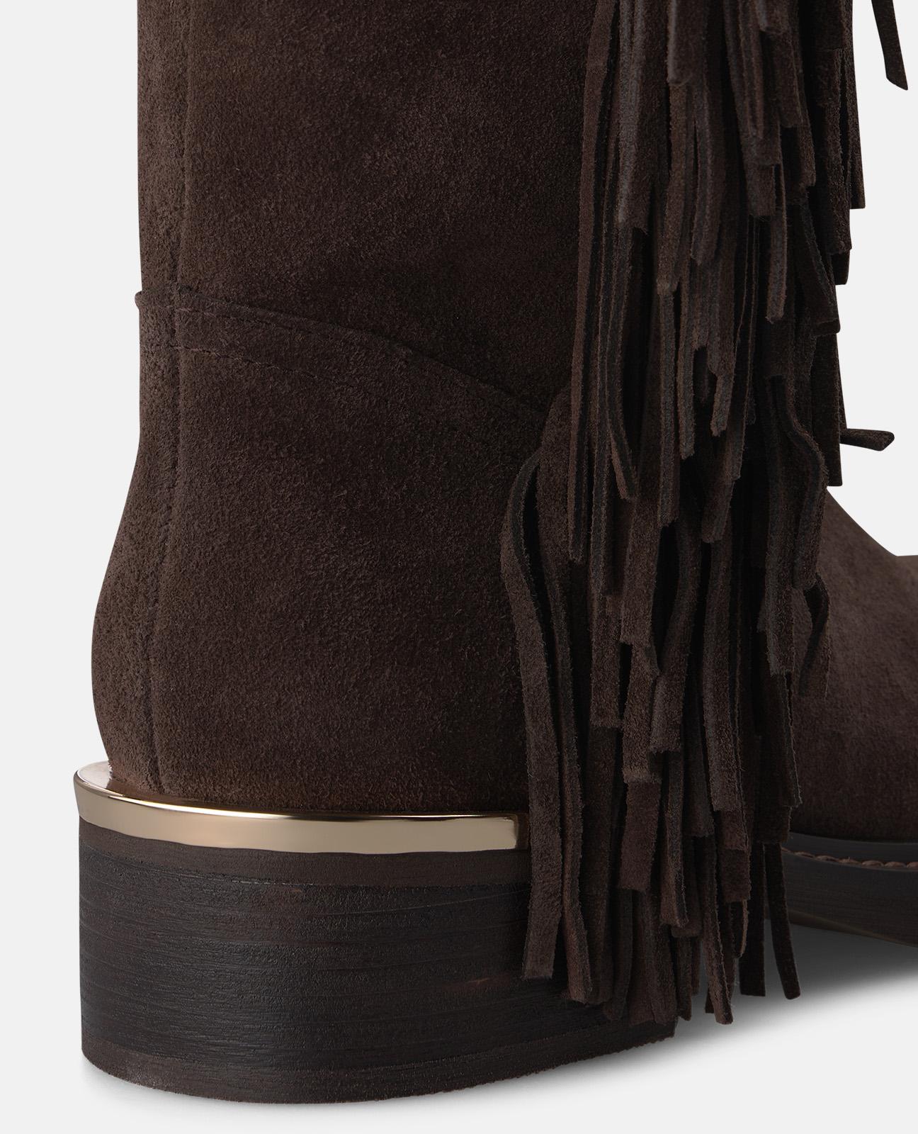 alma-en-pena-leather-boots-with-fringe-flache-lederstiefel-braun-4-cm image 5