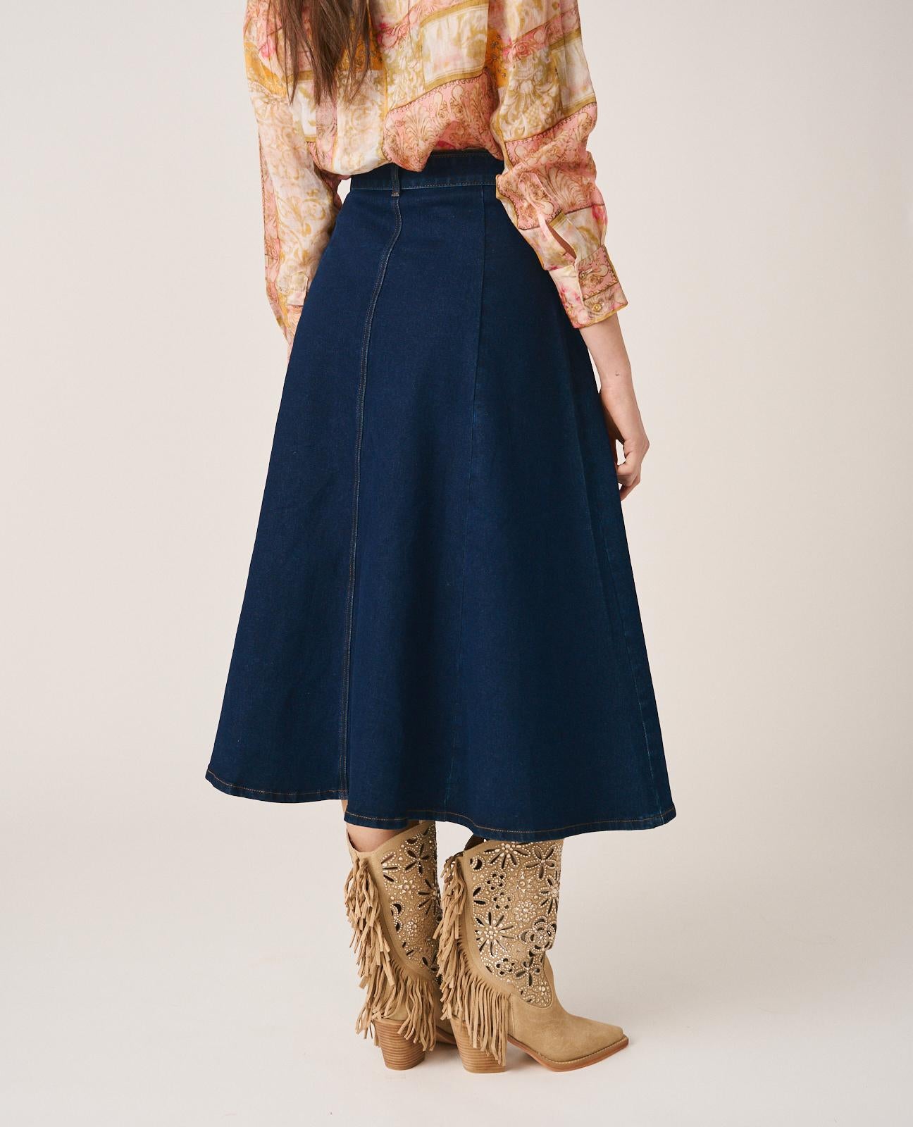 alma-en-pena-denim-skirt-jeansrock-damenrock-dunkelblau-mit-g-rtel image 5