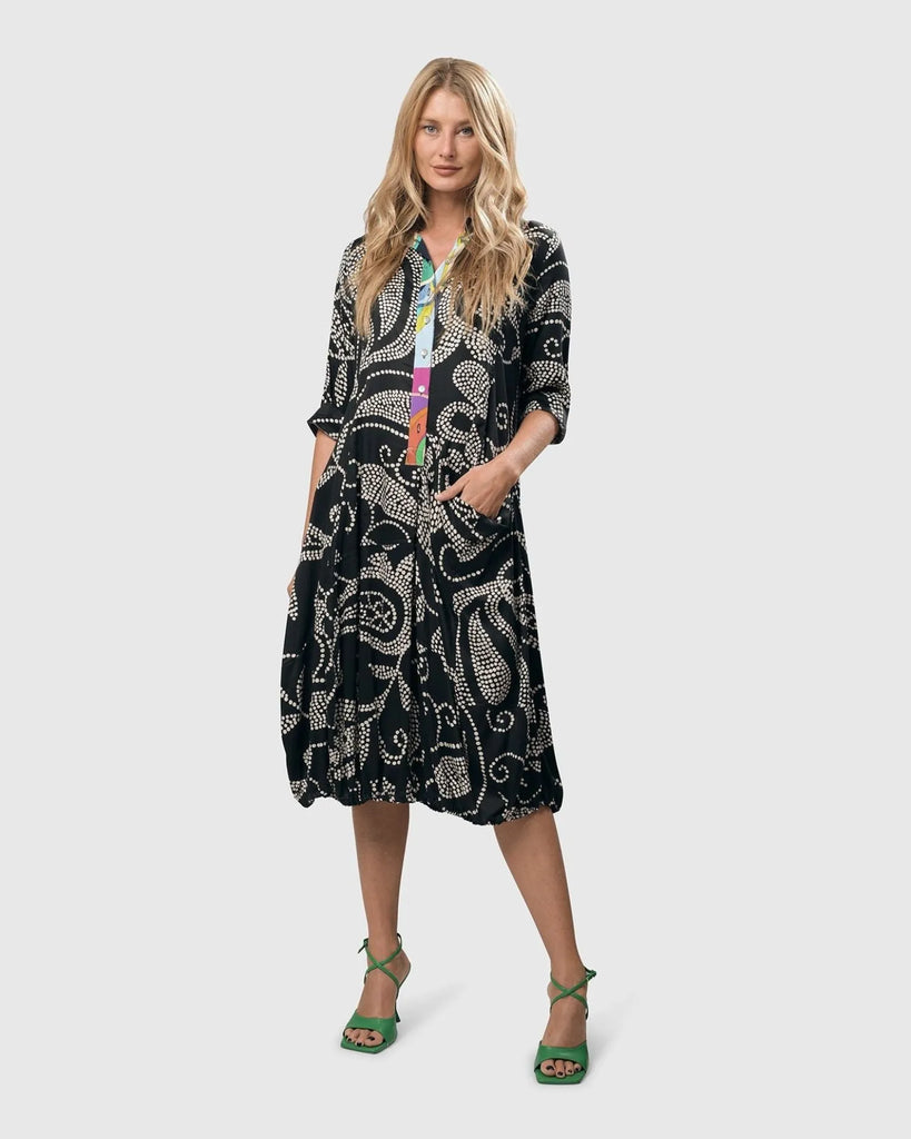 alembika-paisley-wonderful-dress-black-ivory image 1