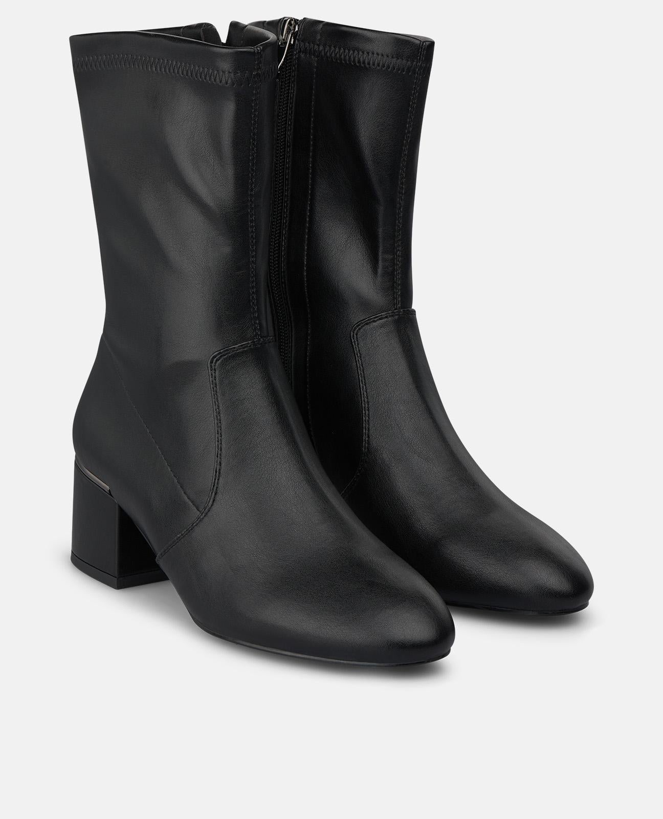 alma-en-pena-zipper-closure-heeled-ankle-boots-stiefelette-schwarz image 2