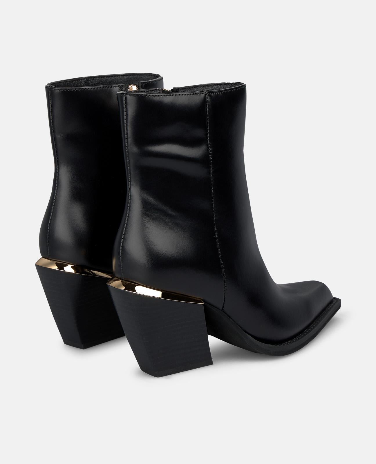 alma-en-pena-metallic-leather-ankle-boots-stiefelette-schwarz-8-cm image 3