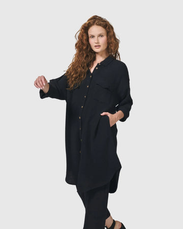 alembika-recreation-shirt-dress-black-damen-hemdkleid-baumwolle image 4