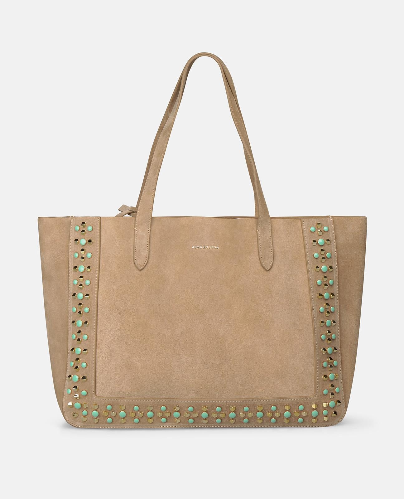 alma-en-pena-shopper-schultertasche-leder-nieten-arena image 1