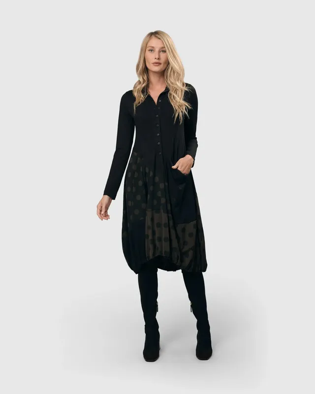 alembika-tekbika-dot-wonderful-kleid-black-khaki image 1