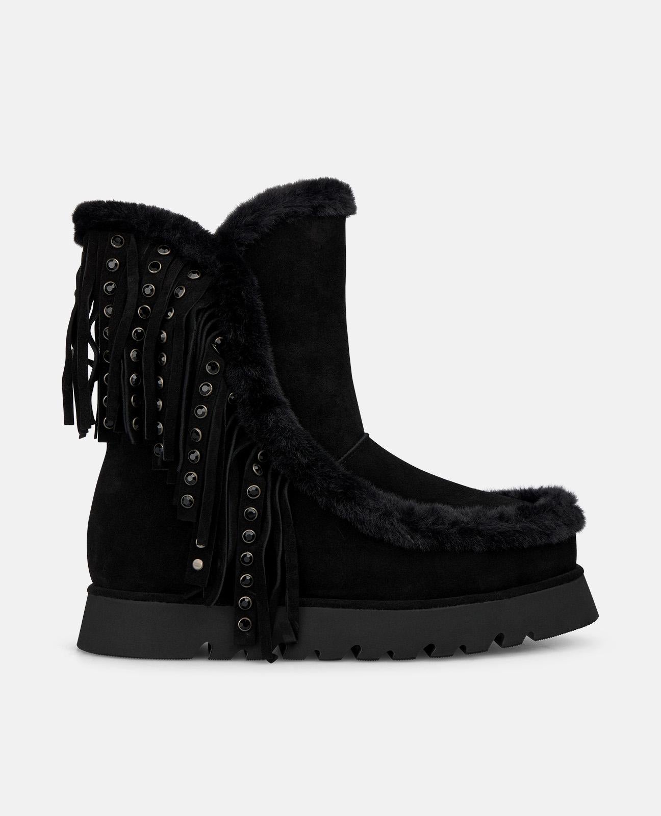 alma-en-pena-apres-ski-bootie-schwarz-suede-mit-fransen-3-cm image 1