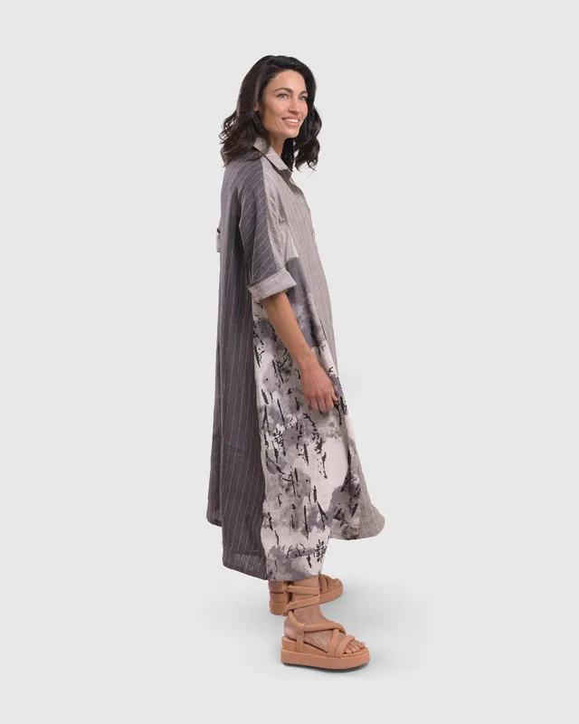 alembika-dusk-trapeze-midi-kleid-fog image 1
