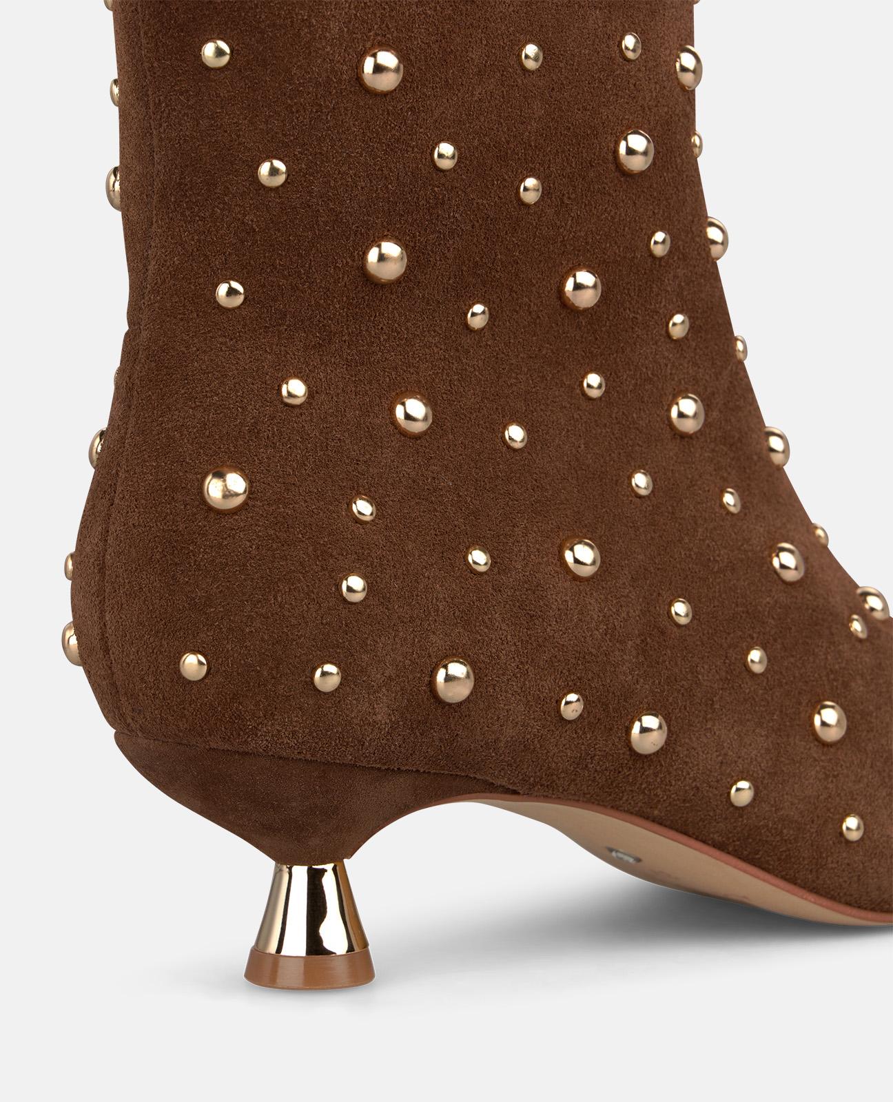 alma-en-pena-stiefeletten-velours-nieten-camel-4-cm image 4