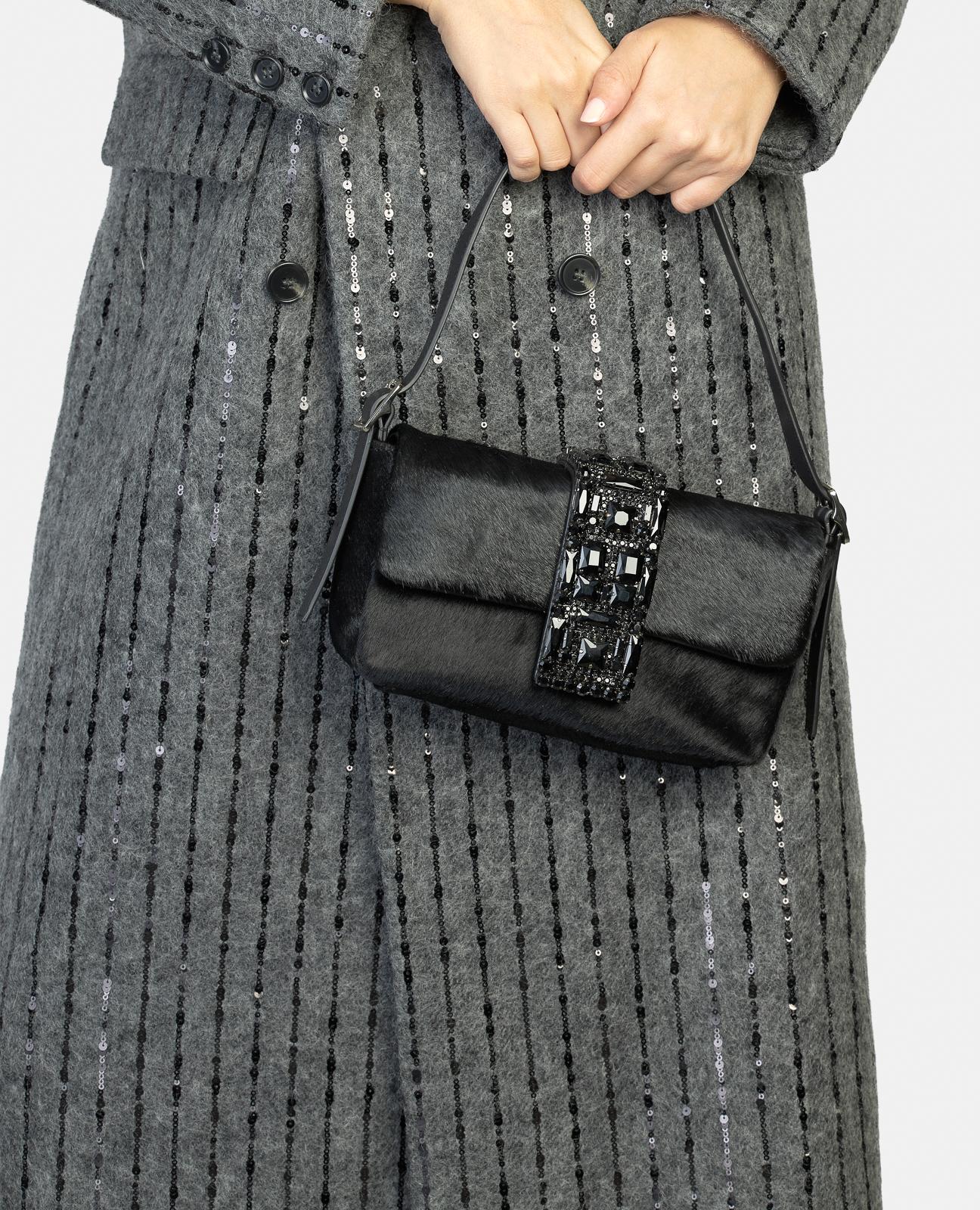 alma-en-pena-ring-bag-handtasche-leder-schwarz-strass-fiesta image 4