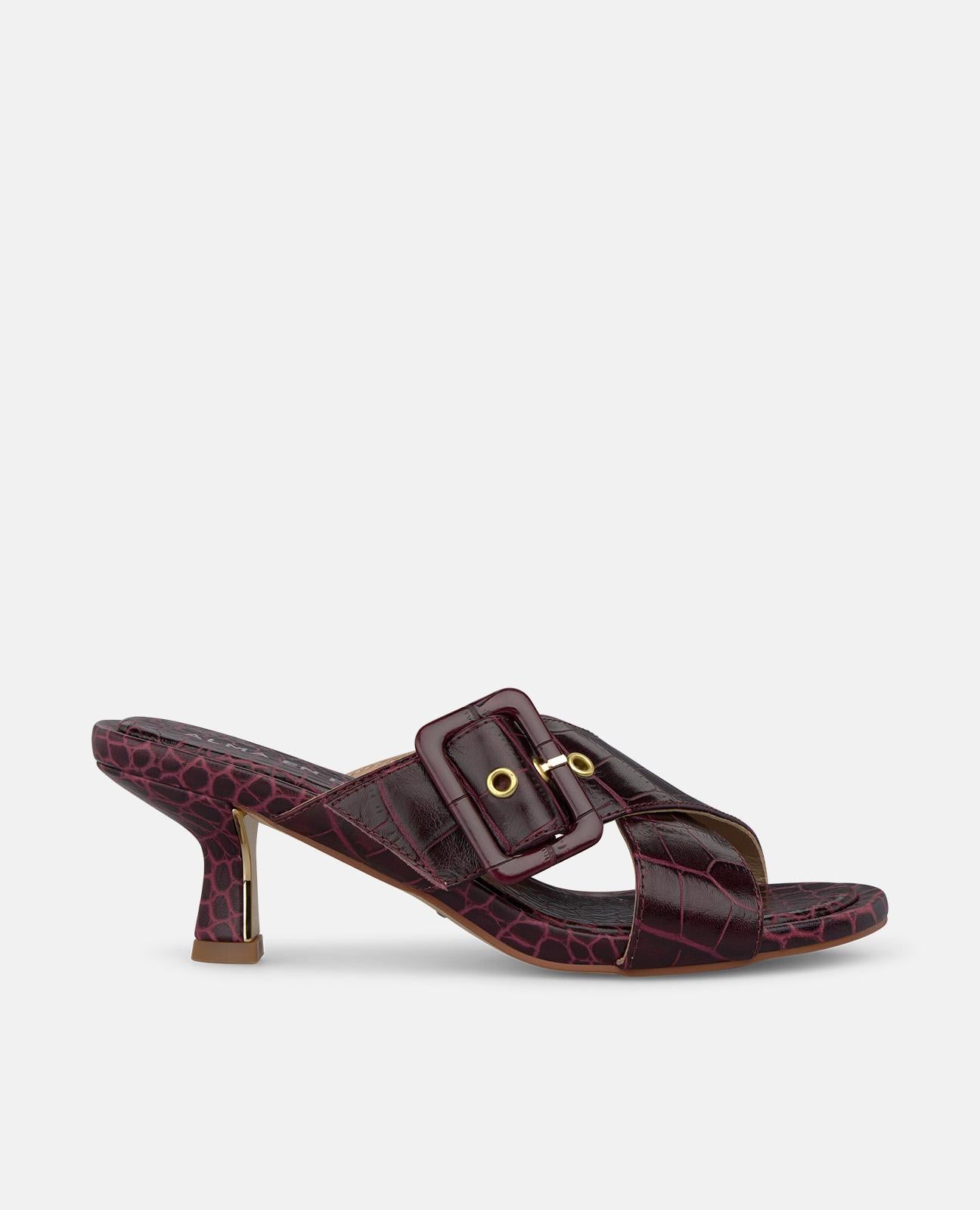 alma-en-pena-leder-sandale-mit-kreuzriemen-bordeaux-kroko-optik-5-5-cm image 1