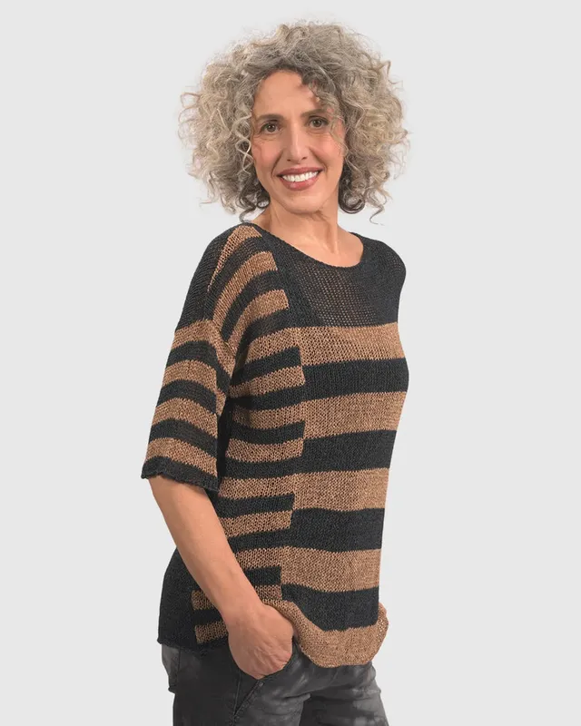 alembika-sofia-sweater-coffee-streifenpullover image 1