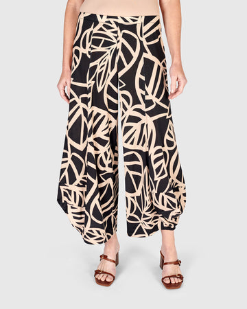 alembika-arlene-punto-pants-damen-hose-leaves image 3