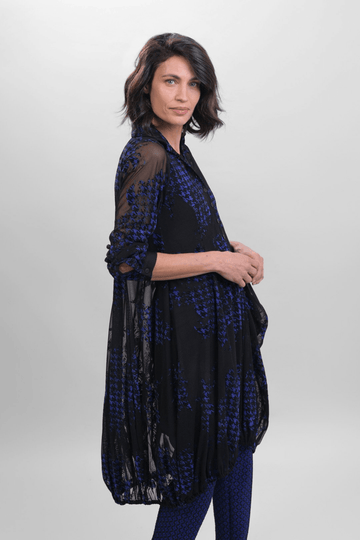 alembika-floral-check-wonderful-dress-blue-damen-mesh-kleid image 2