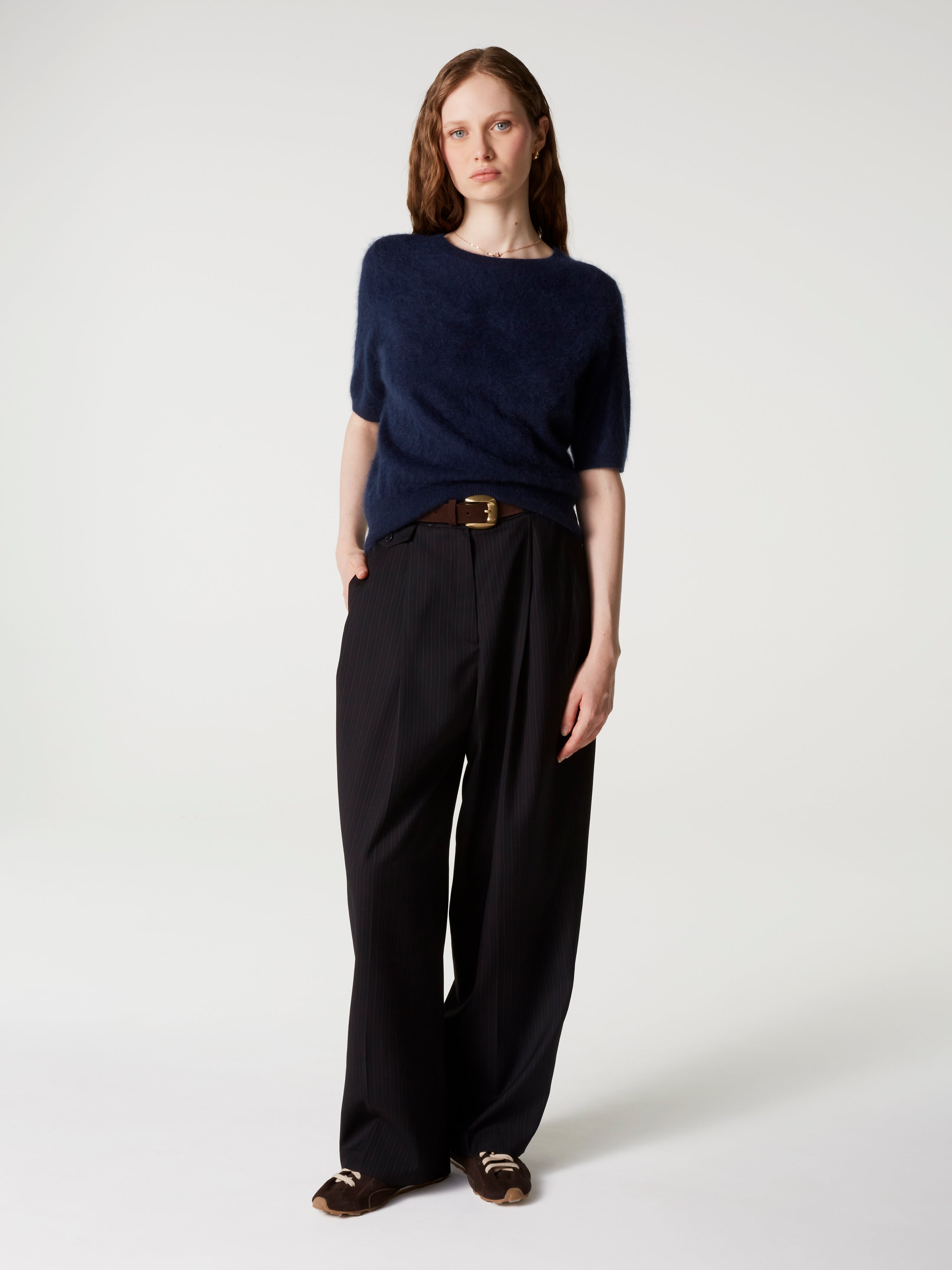 absolut-pull-amaya-damen-kaschmir-rundhals-navy-kurzarm image 2