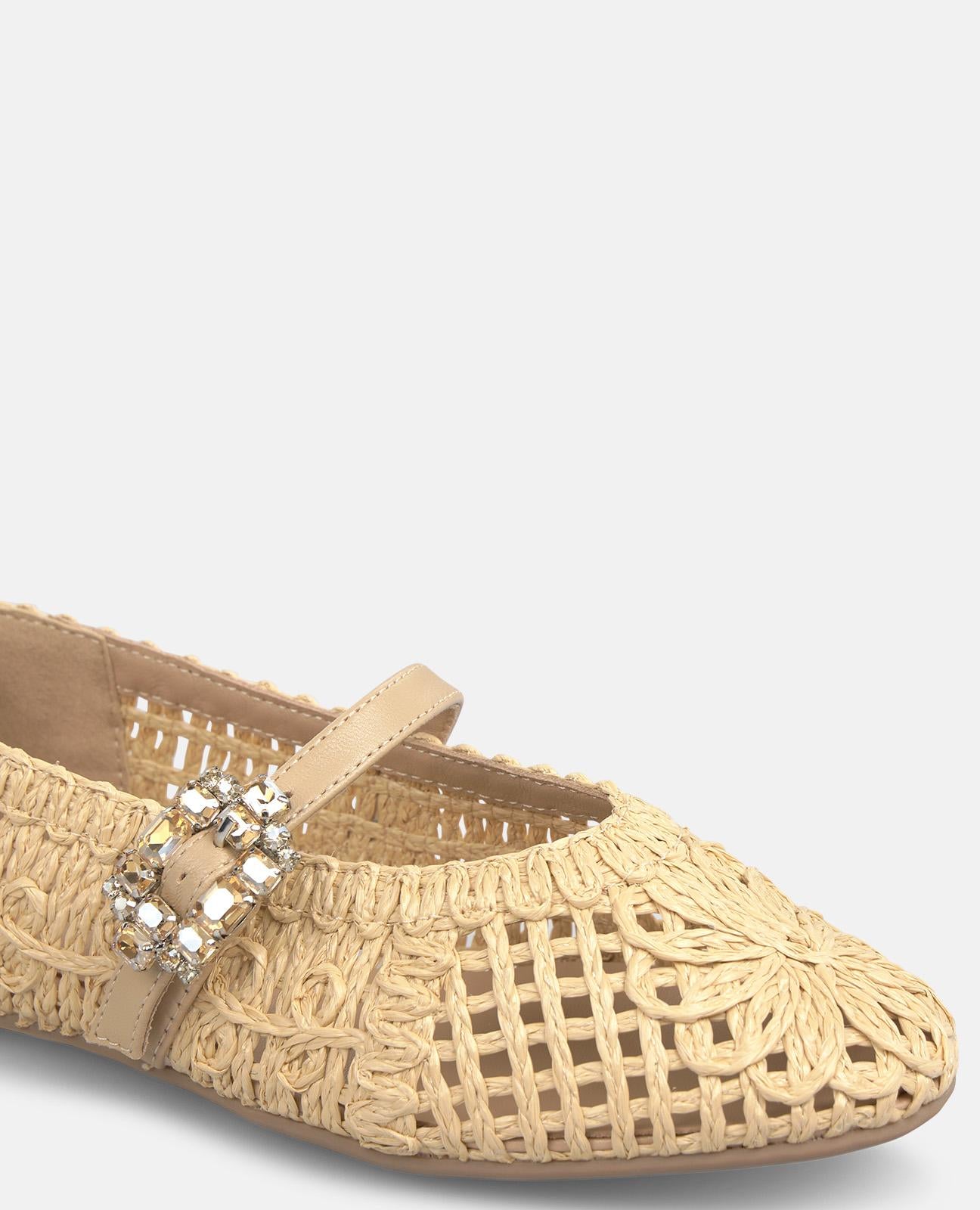 alma-en-pena-rafia-ballerina-spitze-ballerinas-mit-schmuck-schnalle-beige image 5