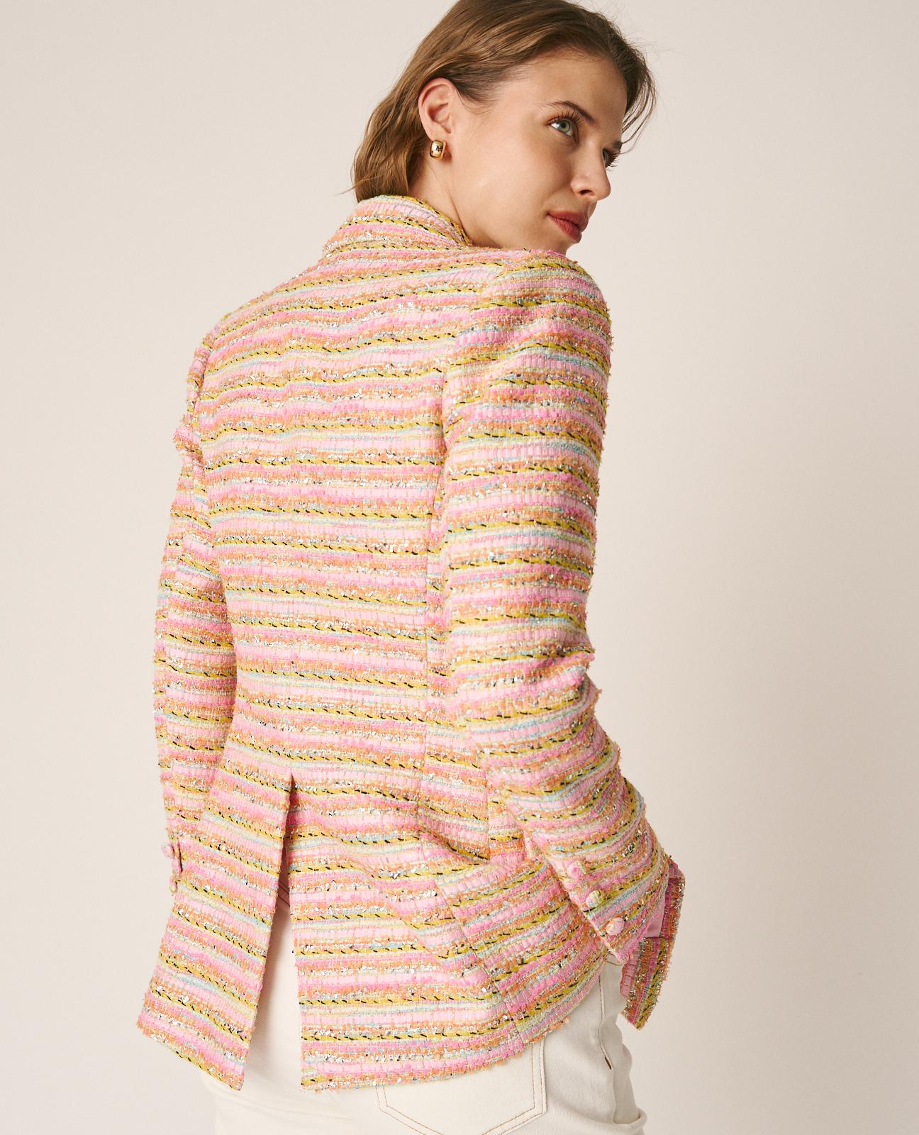 alma-en-pena-striped-blazer-tweed-multicolor-fitted image 8