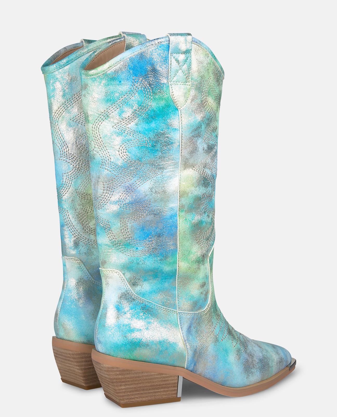 alma-en-pena-special-cowboy-boot-blau-metallic-detail-5-cm-absatz-35-cm-schaft image 3